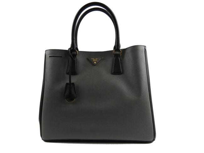 Prada Lux B2830a Mercurio Nero Saffiano Leather Tote