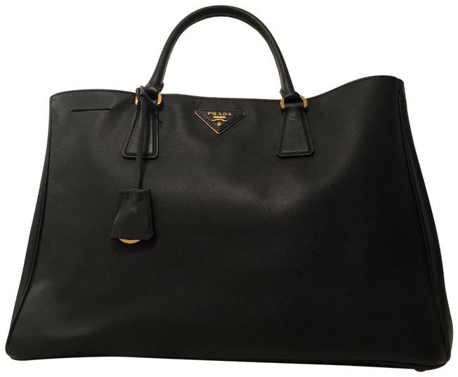 Prada Lux Black Saffiano Leather Tote