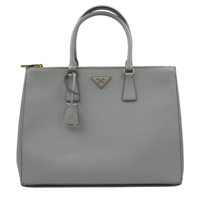 Prada Lux Gray Calfskin Leather Tote