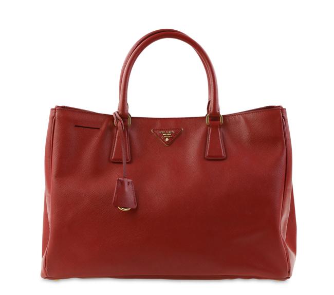Prada Lux Large Red Saffiano Leather Tote