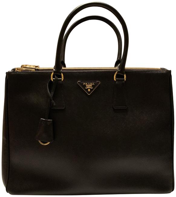 Prada Lux Large Saffiano Black Leather Tote