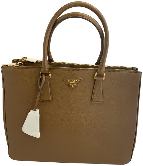 Prada Lux Large Saffiano Cannella Leather Tote