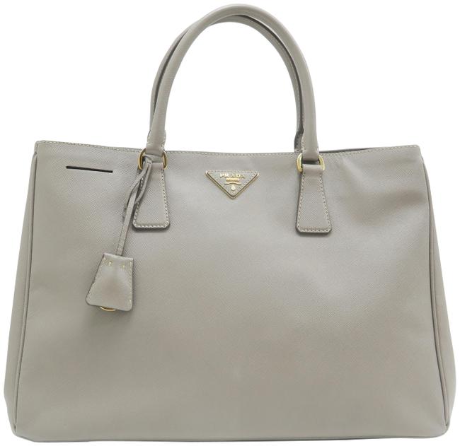 Prada Lux Large Saffiano Leather Grey Calfskin Tote