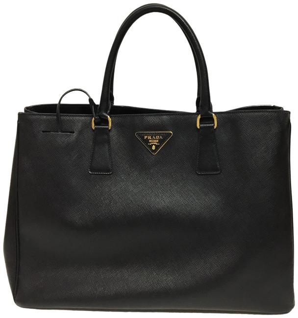 Prada Lux Open Large Black Saffiano Leather Tote