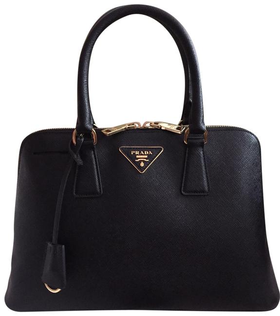 Prada Lux Promenade Black Saffiano Leather Tote