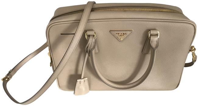 Prada Lux Saffiano Beige Leather Tote