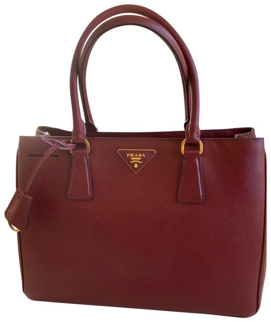 Prada Lux Saffiano Bordeaux Leather Tote