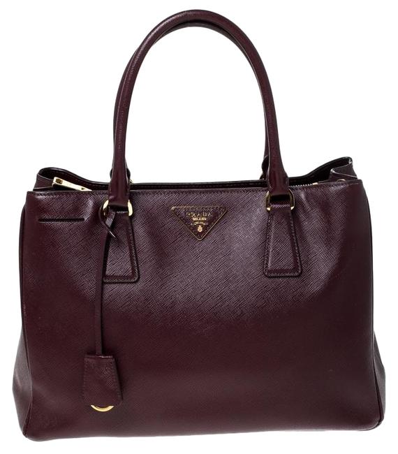 Prada Lux Saffiano Burgundy Leather Tote