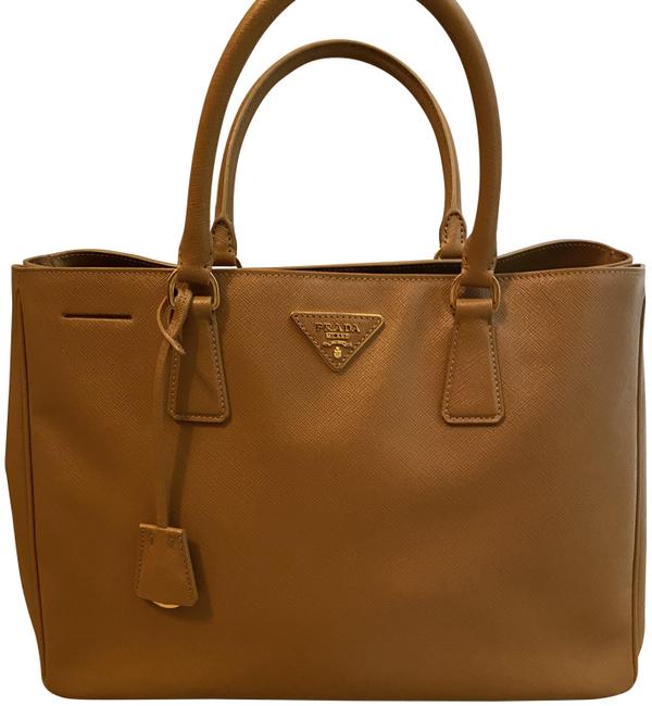 Prada Lux Saffiano Caramel Leather Tote