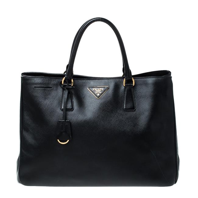 Prada Lux Saffiano Gardeners Black Leather Tote