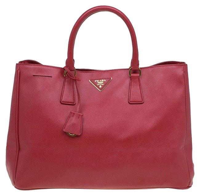 Prada Lux Saffiano Large Red Leather Tote