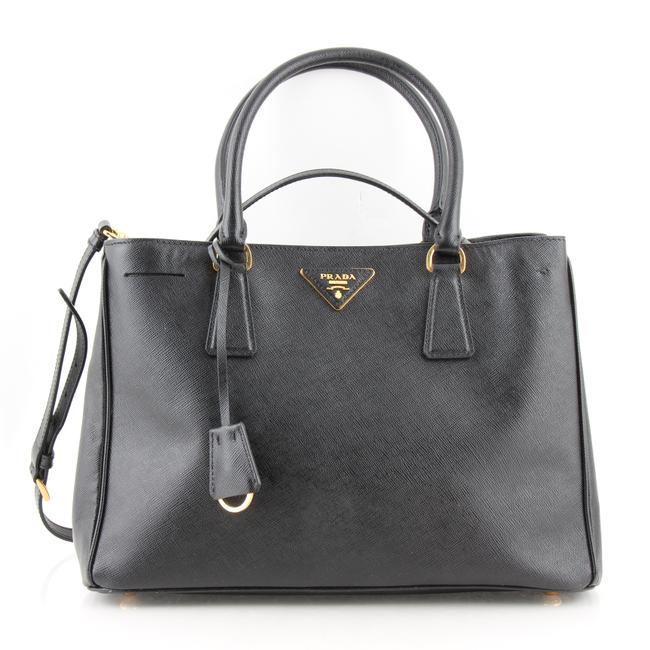 Prada Lux Small Gardeners Black Saffiano Leather Tote