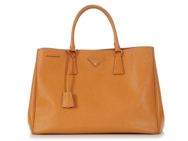 Prada Mango Orange Saffiano Leather Tote