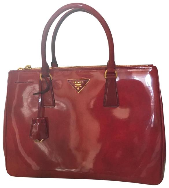 Prada Medium Patent Red Leather Tote
