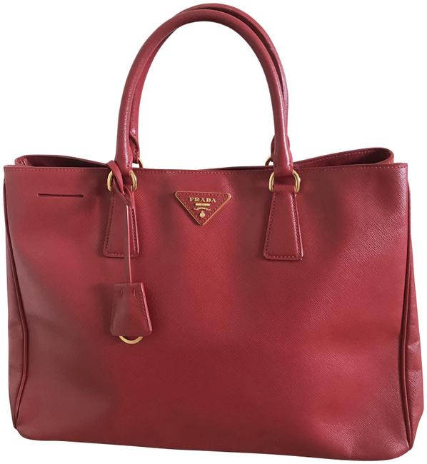 Prada Lux Medium Red Leather Tote
