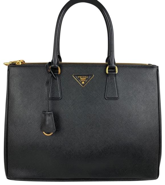 Prada Bag Medium Saffiano Black Leather Tote