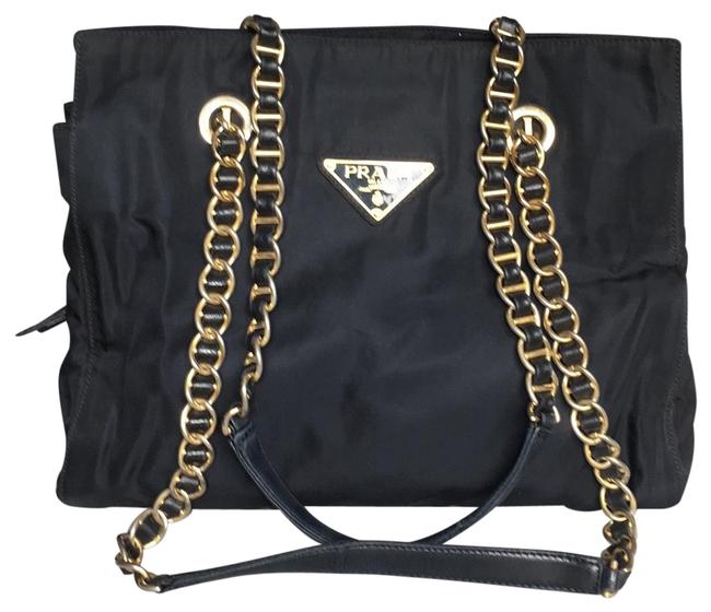 Prada Medium Shoulder Blue Nylon Tote