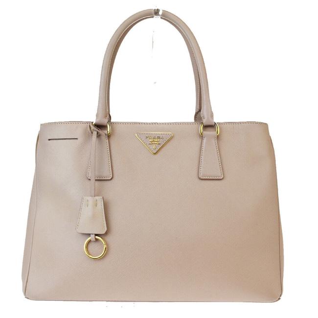 Prada Milano Saffiano Hand Italy Pink Beige Leather Tote