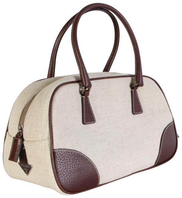 Prada Mini Bag Beige Canvas Tote