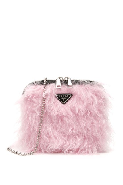 Prada Mini Bag Cr New Furry Pink Fur Tote