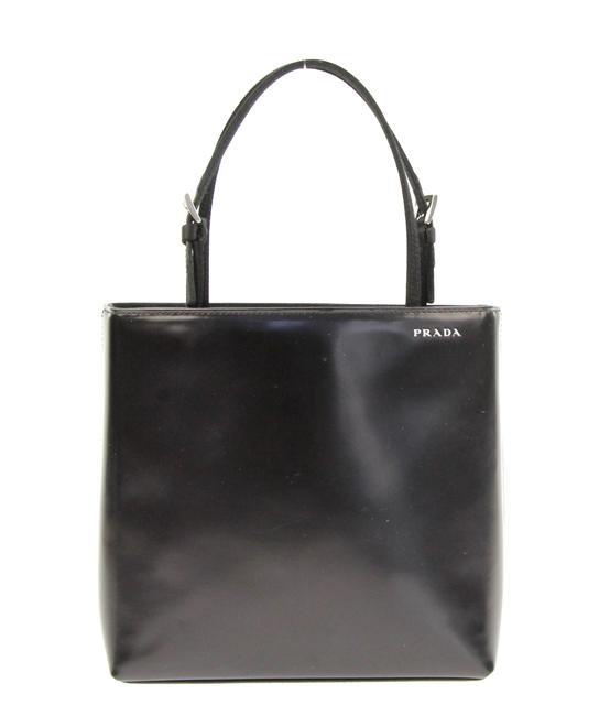 Prada Mini Borsa A Mano Black Leather Tote