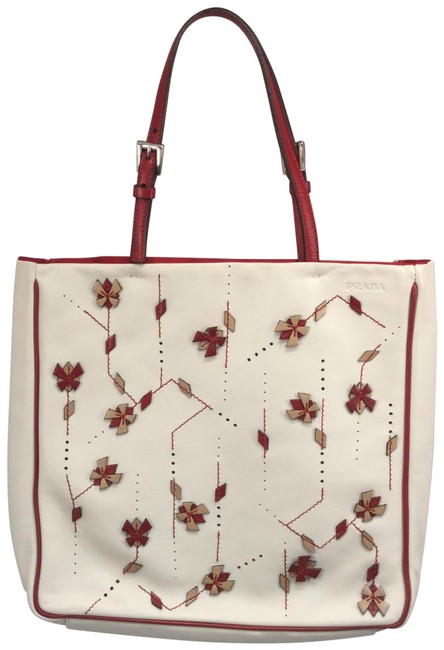 Prada Bag Mini Cream Leather Tote