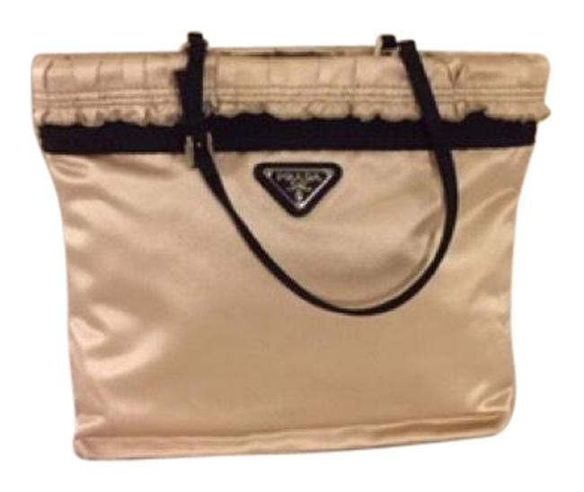 Prada Bag Mini Gala Beige Satin Tote