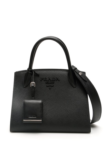 Prada Monochrome Handbag Black Tote