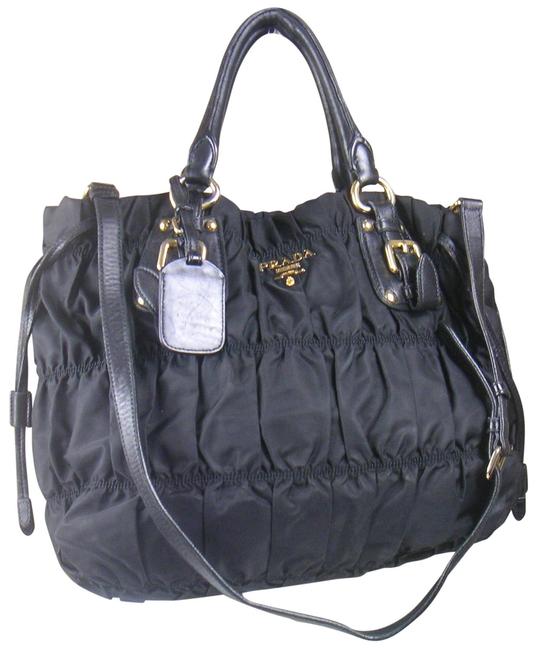 Prada Nappa Gaufre Black Nylon and Leather Tote
