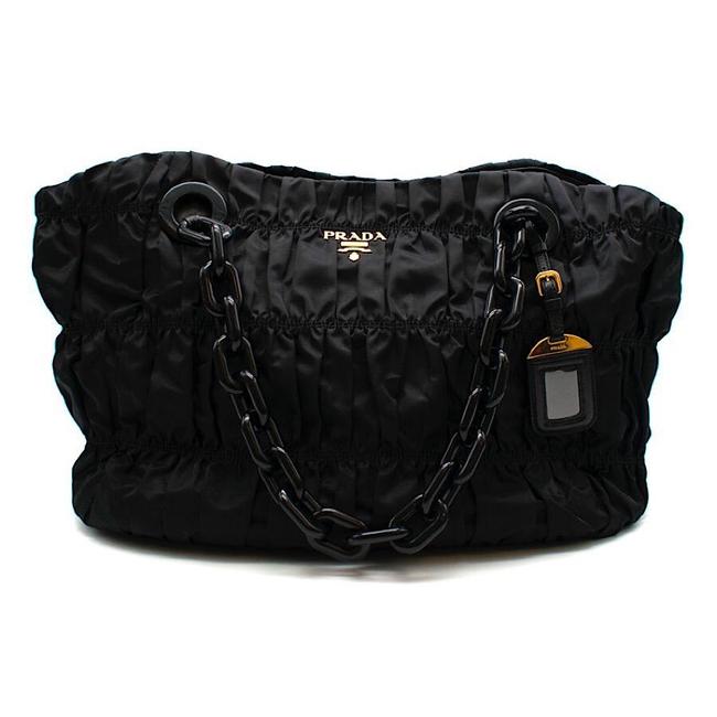 Prada Nero Quilted Nylon Oversized Chain Tote