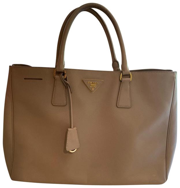 Prada Nude Beige Saffiano Leather Tote