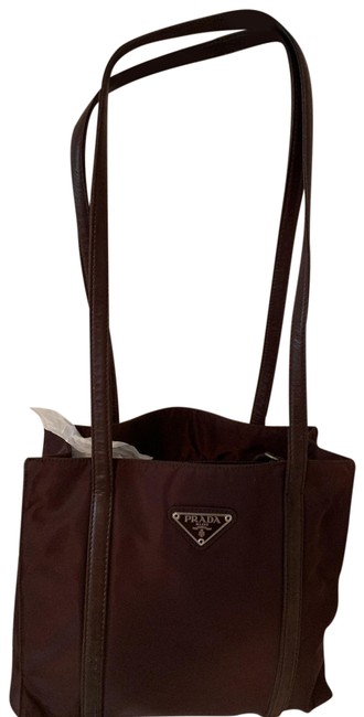 Prada Shoulder Bag Nylon with Leather Trim Tote