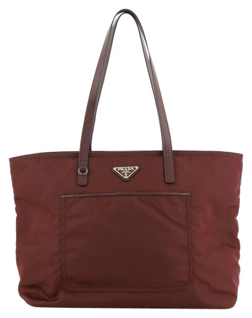 Prada Open Tessuto Medium Red Nylon Tote