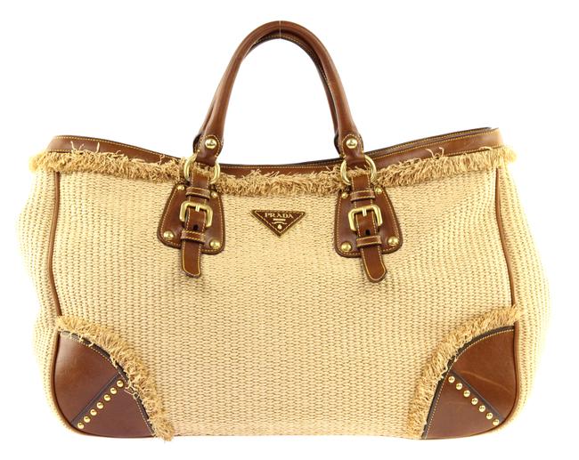 Prada Paglia Large Natural Raffia Tote