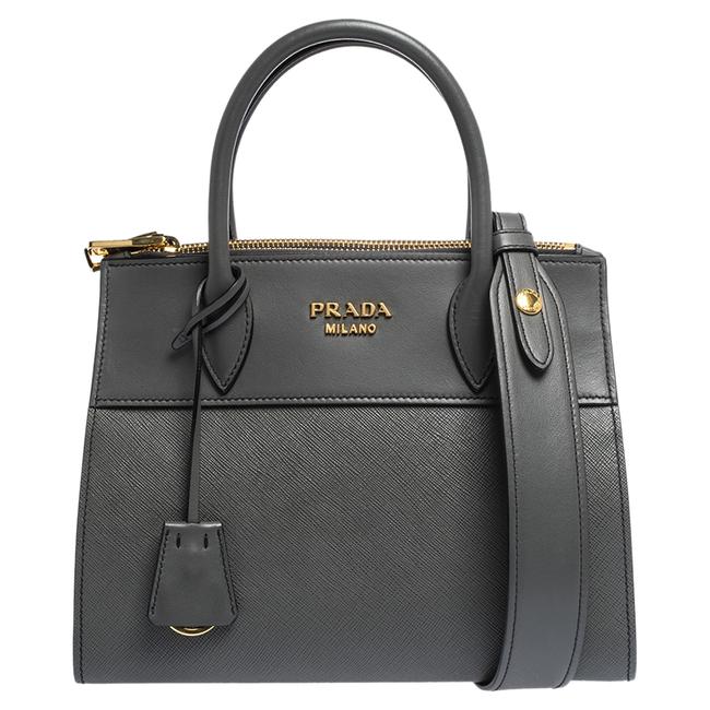 Prada Paradigme Grey Leather Tote
