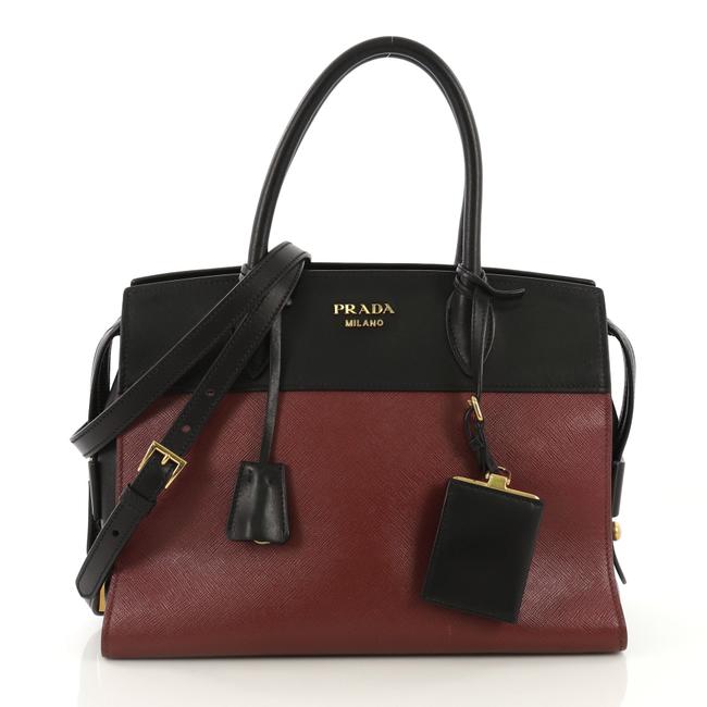 Prada Paradigme Saffiano with City Calfskin Medium Black Leather Tote