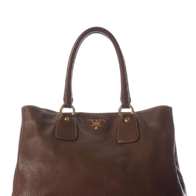 Prada Vitello Daino Bag Large Brown Leather Tote