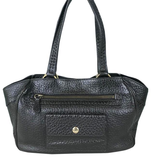 Prada Pebbled Front Pocket 17026 Brown Leather Tote