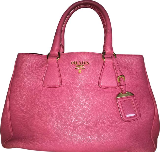 Prada Pebbled Leather Pink Tote