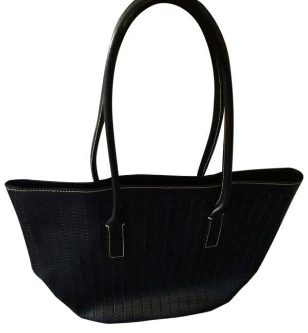 Prada Bag Perforated Blue Navy Leather Tote