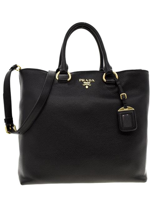 Prada Phenix Shopping Black Leather Tote