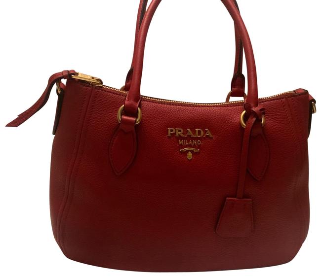 Prada Phenix Vitello Leather Convertible Zip 1bc032 Tote