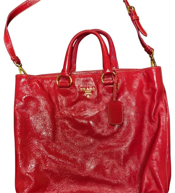 Prada Pink Patent Leather Tote