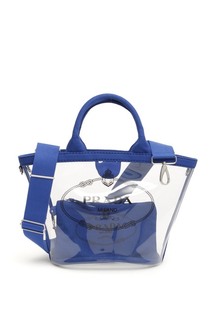 Prada Plexi Shopper Blue Tote