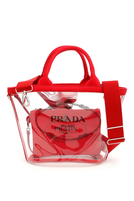 Prada Plexi Shopper Red Tote