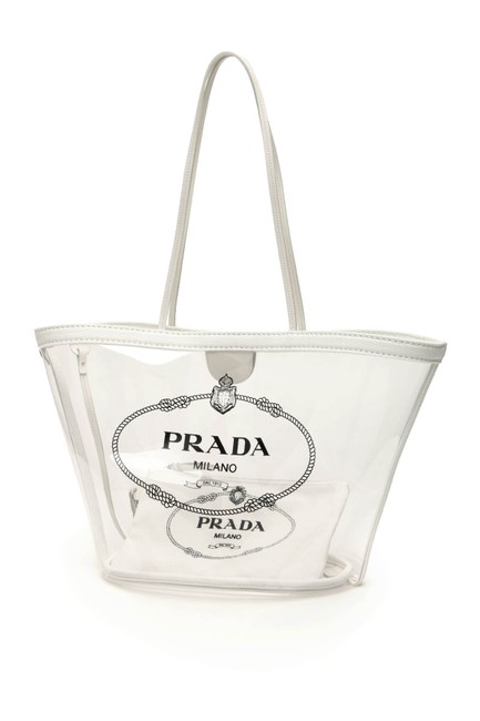 Prada Plexi Shopper White Tote