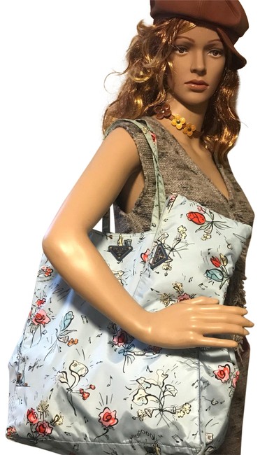 Prada Plus Pouch Blue Nylon Tote