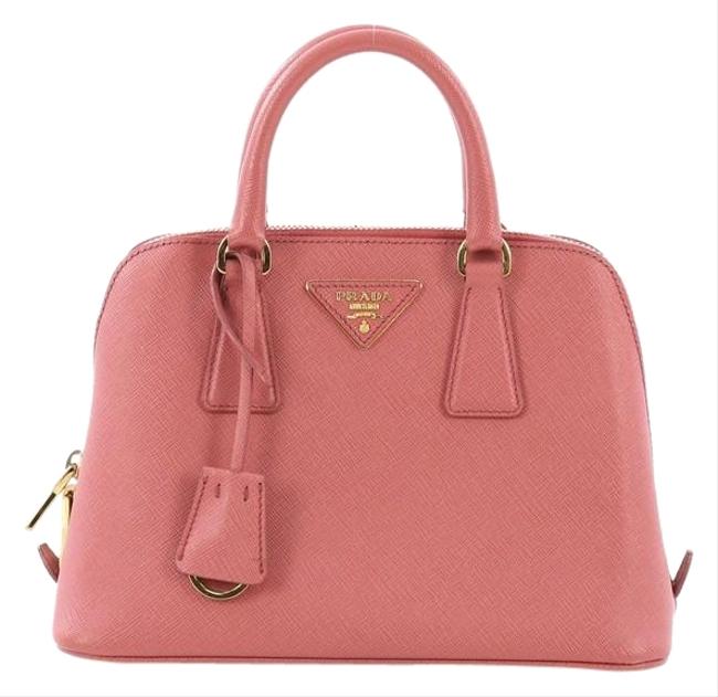 Prada Promenade Handbag Saffiano Small Pink Leather Tote
