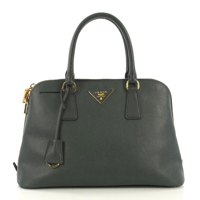 Prada Promenade Medium Green Saffiano Leather Tote
