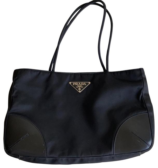 Prada Purse Black Nylon  Leather Tote